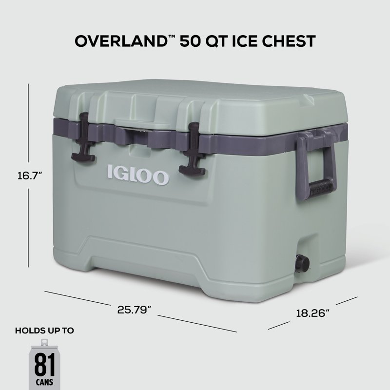 Igloo 50 QT Overland Ice Chest Cooler Green