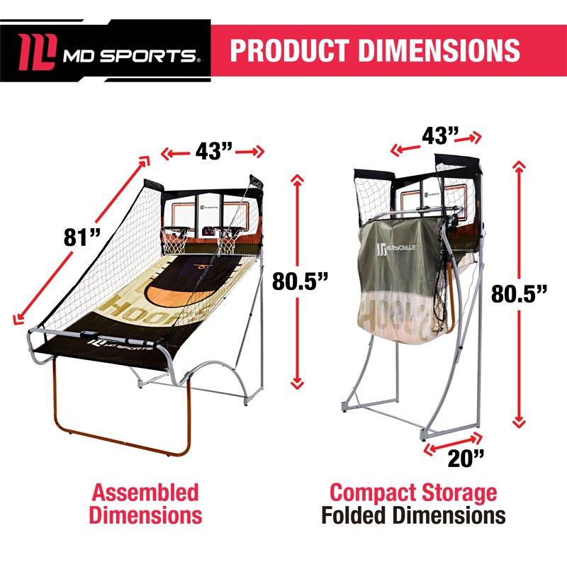 Indoor Arcade Basketball Game 2 Player Dual Shot With Shatterproof Backboard And LED Electronic Scoring By MD Sports