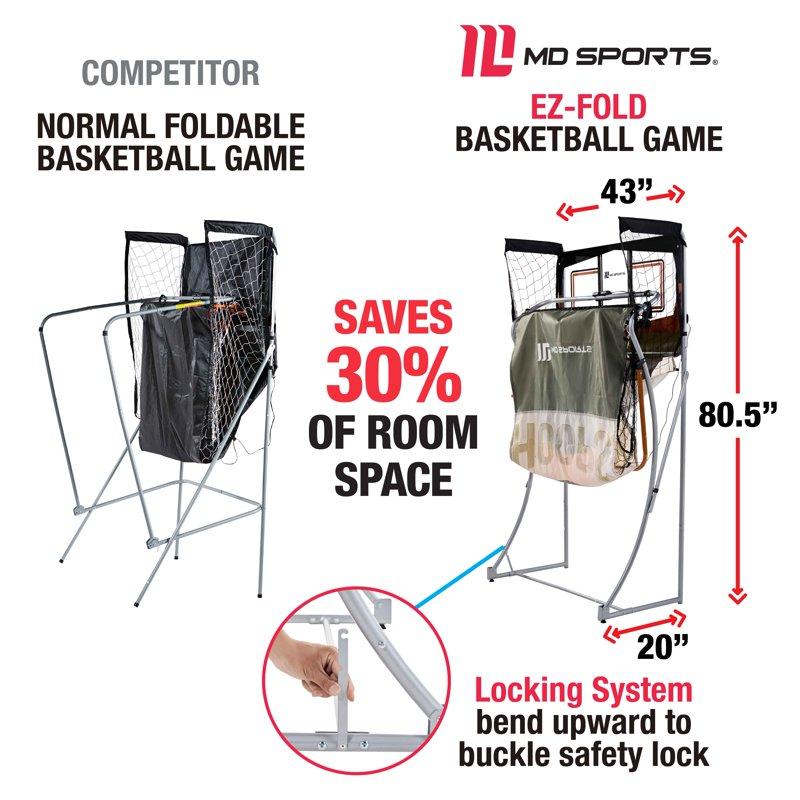 Indoor Arcade Basketball Game 2 Player Dual Shot With Shatterproof Backboard And LED Electronic Scoring By MD Sports