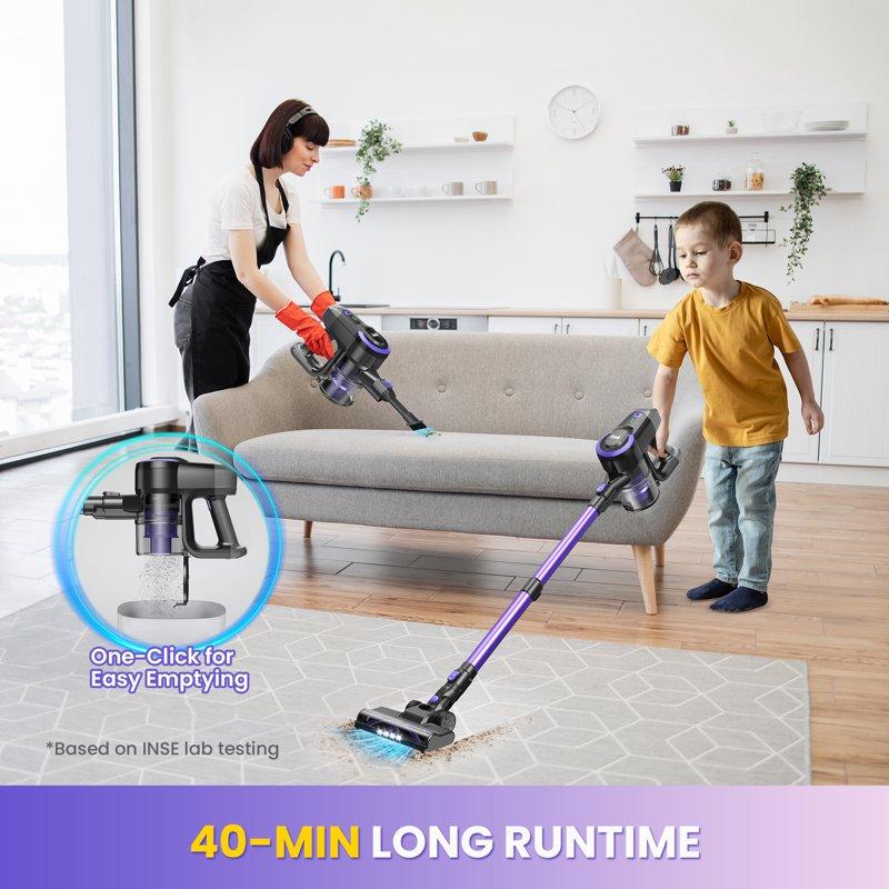 INSE Lightweight Cordless Stick Vacuum Cleaner For Carpet Hardwood Floor Pet Hair