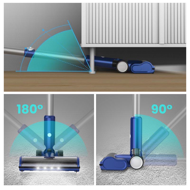 INSE Lightweight Cordless Vacuum With 30Kpa Powerful Suction & 60 Mins Runtime Stick Vacuum For Carpet Tile Pet Hair Hardwood Floors