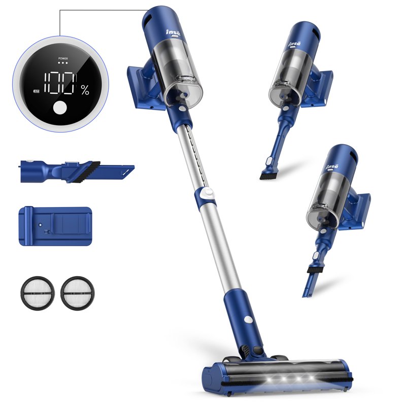 INSE Lightweight Cordless Vacuum with 30Kpa Powerful Suction & 60 Mins Runtime Stick Vacuum for Carpet Tile Pet Hair Hardwood Floors INSE Lightweight Cordless Vacuum with 30Kpa Powerful Suction & 60 Mins Runtime Stick Vacuum for Carpet Tile Pet Hair Hardwood Floors