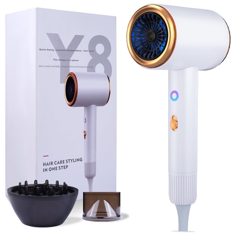 Ionic Hair Dryer 2100W Professional Blow Dryer Negative Ion Technolog Drying with 3 Heating 2 Speed 2 Nozzle for Home Salon Travel