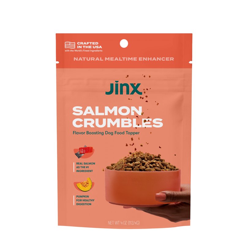 Jinx Crumbles Salmon Recipe Flavor-Boosting Natural Dog Food Topper 4 Oz Bag
