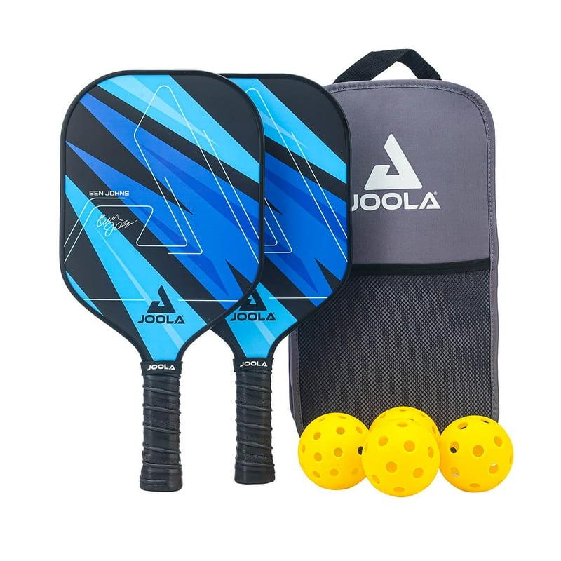 JOOLA Ben Johns Blue Lightning Pickleball Set 2 Paddles Paddle Bag 4 Balls Blue