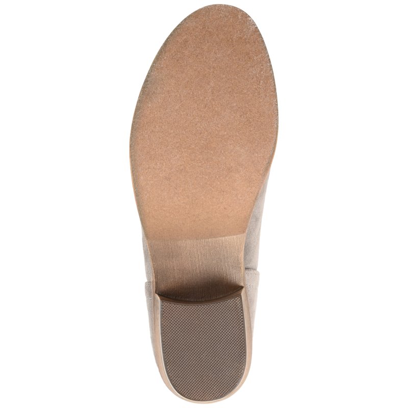 Journee Women's Livvy Ankle Booties With Back Zipper And Stacked Heel – Wide And Standard Widths