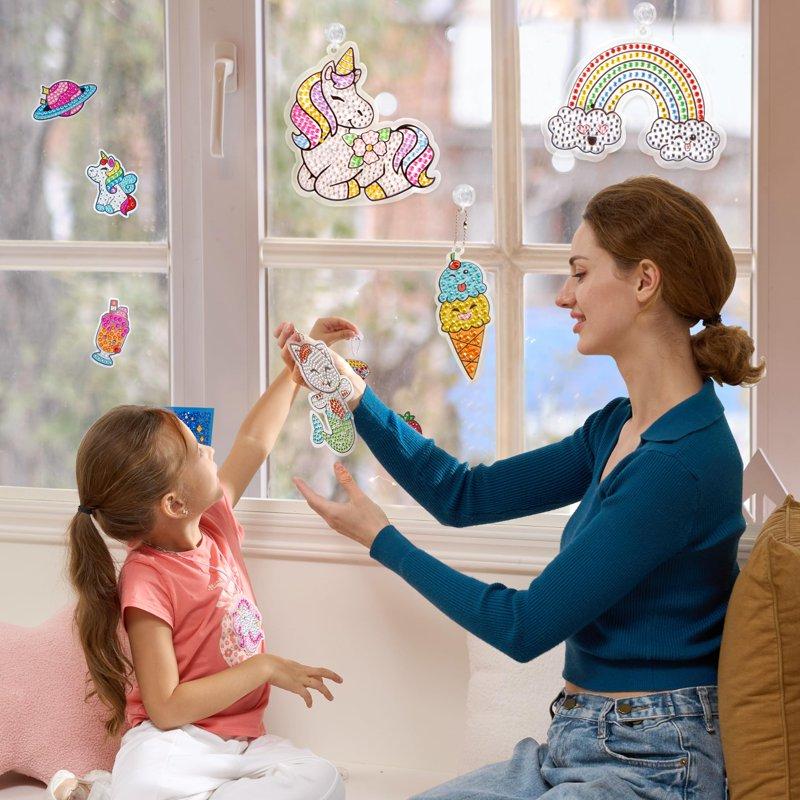 Joyfy 16 Projects Big Gem Art 5D Gem Painting Activities Kits For Kids Diamond Arts And Crafts Gift For Girls 6-12