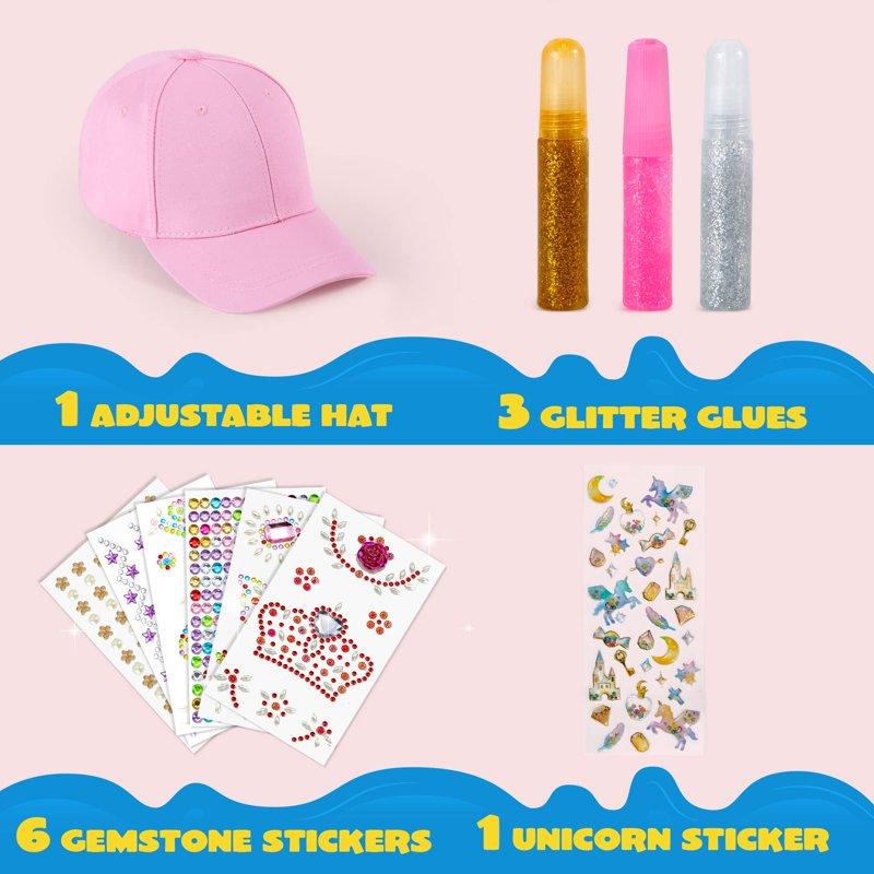 Joyfy Pink Baseball Cap Art Set Arts And Crafts For Kids Ages 8-12 Birthday Toys Gifts For Girls Art Supplies