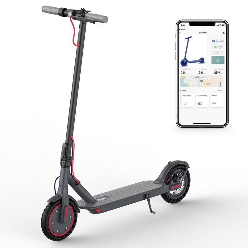 JOYHIS J078 Electric Scooter For Men And Women 8.5" Solid Tire 19mph Power By 350W Motor Max 21 Mile Range Folding Commuting E Scooter