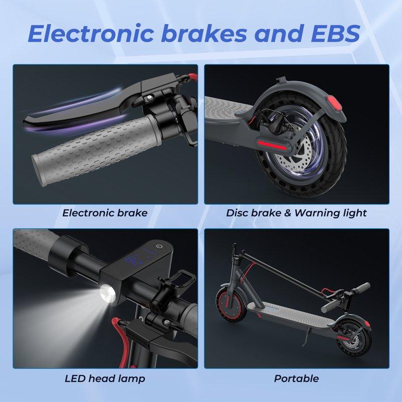 JOYHIS J078 Electric Scooter For Men And Women 8.5" Solid Tire 19mph Power By 350W Motor Max 21 Mile Range Folding Commuting E Scooter