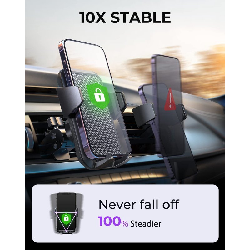 JOYROOM Car Phone Holder Air Vent Car Mount Hands Free Automobile Clamp Phone Holder For Car Fit For IPhone Samsung All Smartphones With Thick Case