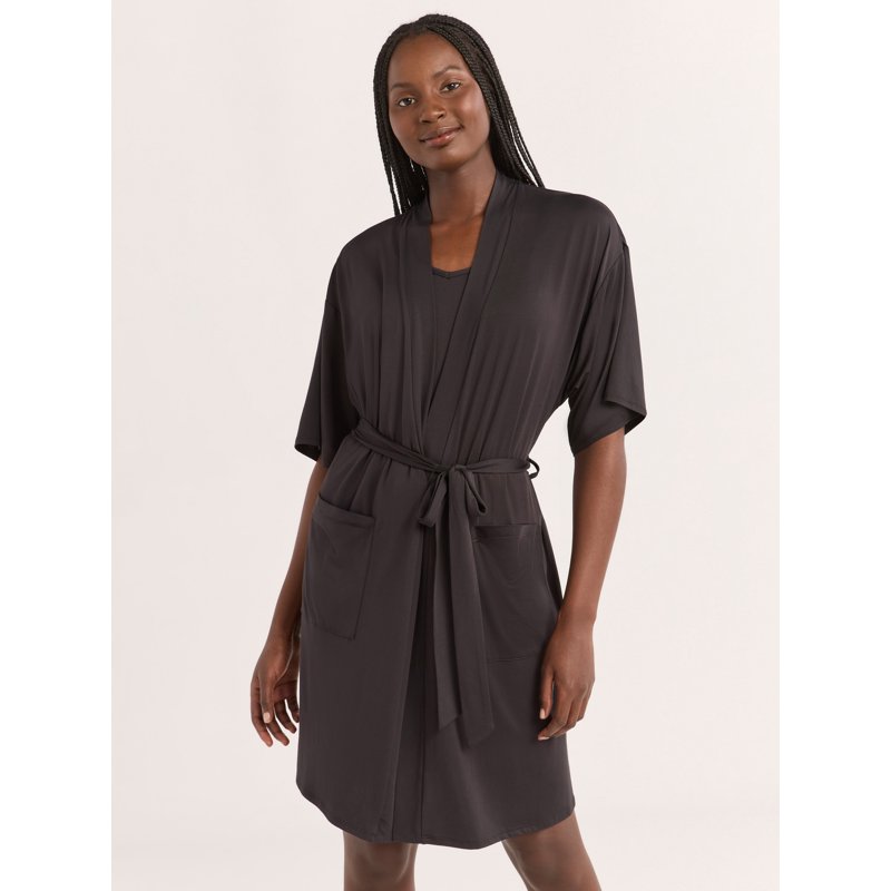 Joyspun Women’s Cami Shorts And Robe Travel Pajama Set 3-Piece Sizes S-3X