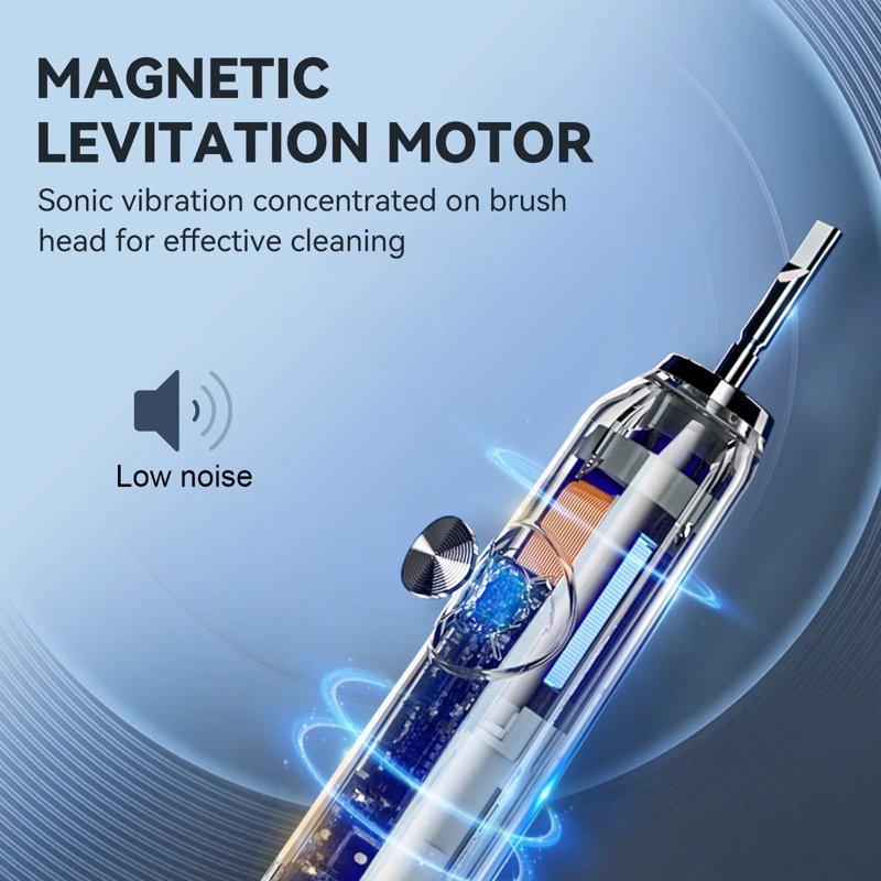 JTF Sonic Electric Toothbrush For Adults And Kids With Travel Case And 6 Brush Heads 5 Modes 40000 VPM Rechargeable Power Toothbrush With Wireless Charger IPX7 Waterproof 60-Day Battery Life Pink