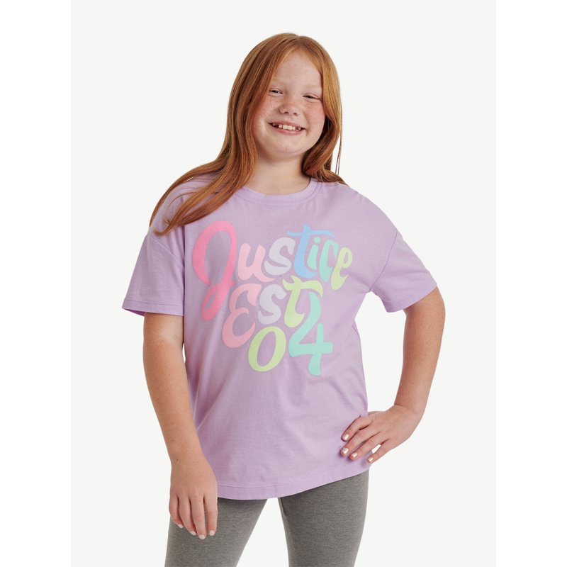 Justice Girls Oversized Graphic Tee Sizes XS-XLP
