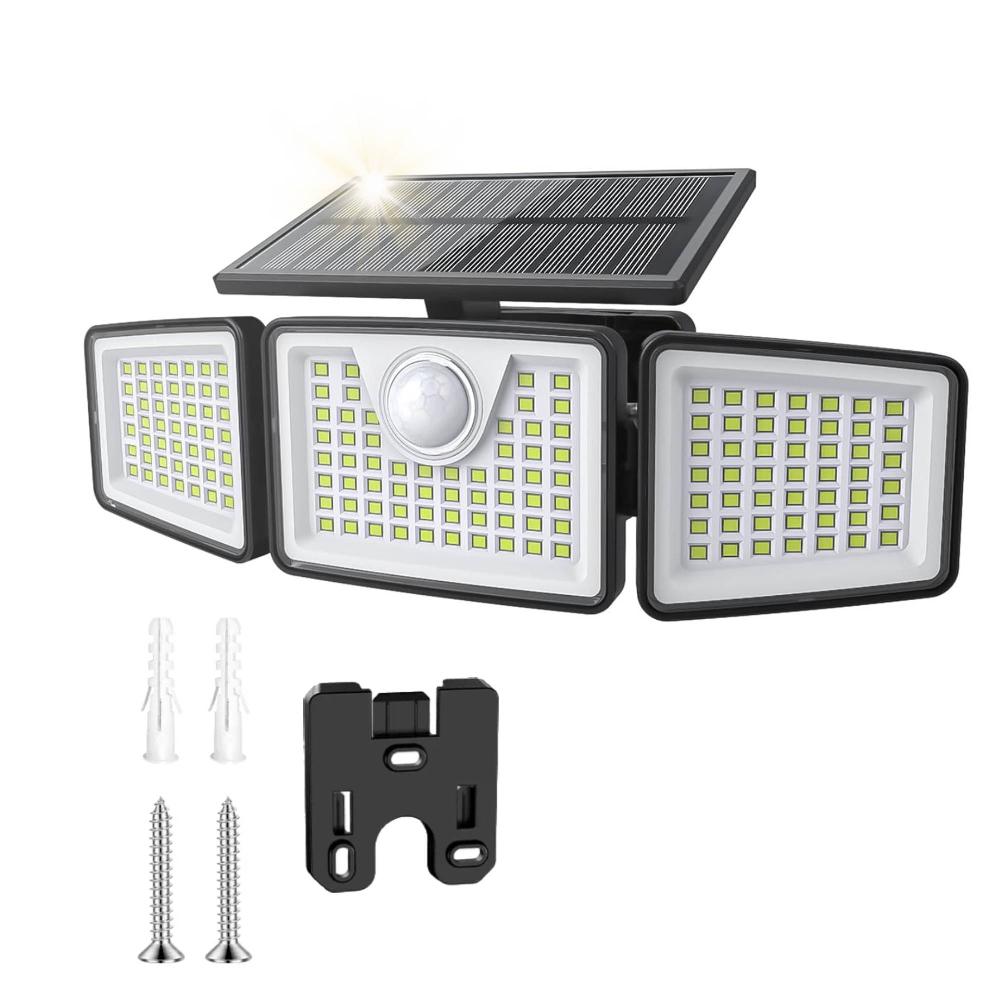 Kapwan Solar Lights Outdoor Waterproof 156LED 2500LM Motion Sensor Security Lights Solar Powered Outdoor Lights 3 Modes For Yard Garage Patio