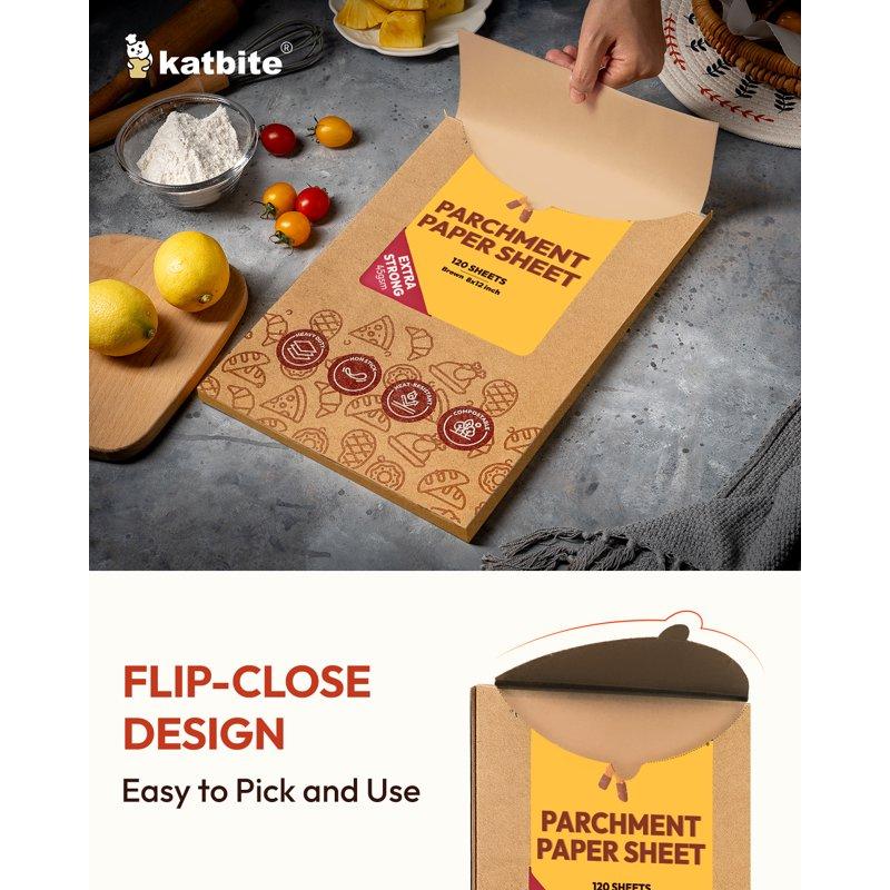 Katbite 120Pcs 8x12 Inches Heavy Duty Parchment Paper Sheets For Baking