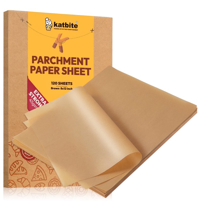 Katbite 120Pcs 8x12 inches Heavy Duty Parchment Paper Sheets for Baking Katbite 120Pcs 8x12 inches Heavy Duty Parchment Paper Sheets for Baking