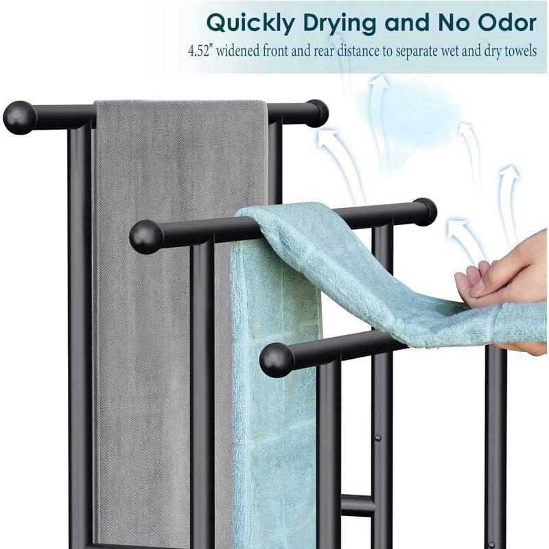 Kayfia 40" H Free Standing Towel Rack 3 Tier Alloy Steel Towel Rack Stand With Basket