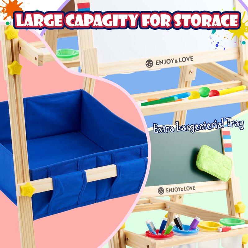 Keenstone Robot Art Easel For Kids Learning-Toy For 3 4 5 6 7 8 Years Old Boy&Girls Wooden Chalkboard&Magnetic Whiteboard&Painting Paper Stand Gift&Art Supplies For Toddler