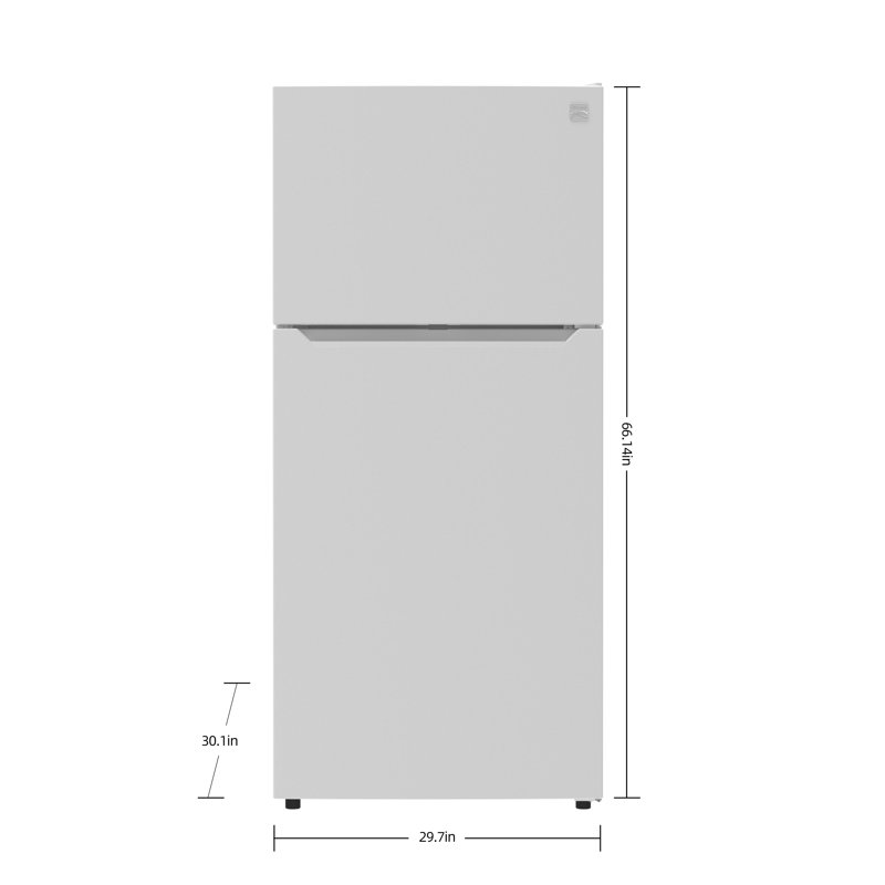 Kenmore 30" 18.1 Cu. Ft. Capacity Standard Refrigerator With Top Freezer Adjustable Shelves White