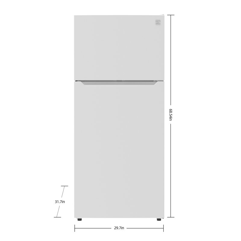 Kenmore 30" 20.2 Cu. Ft. Capacity Standard Refrigerator With Top Freezer Adjustable Shelves White