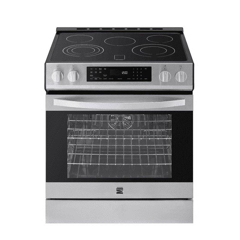 Kenmore 5.6 Cu. Ft. Front-Control 5 Element Electric Range Stove 240 Volts with Dual Ring Elements Steam Clean Precision Set Controls