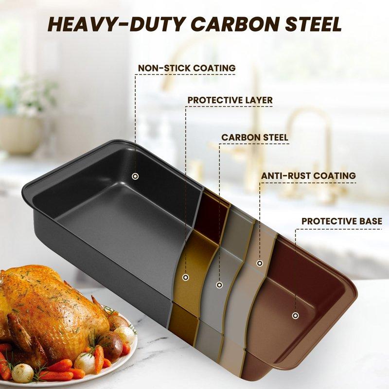 Kikcoin Bakeware Set 22 Pcs Carbon Steel Non-Stick Baking Pan Set Baking Sheet For Kitchen Muffin Pan & Cookie Sheet & Cake Pan Oven Safe Up To 446℉