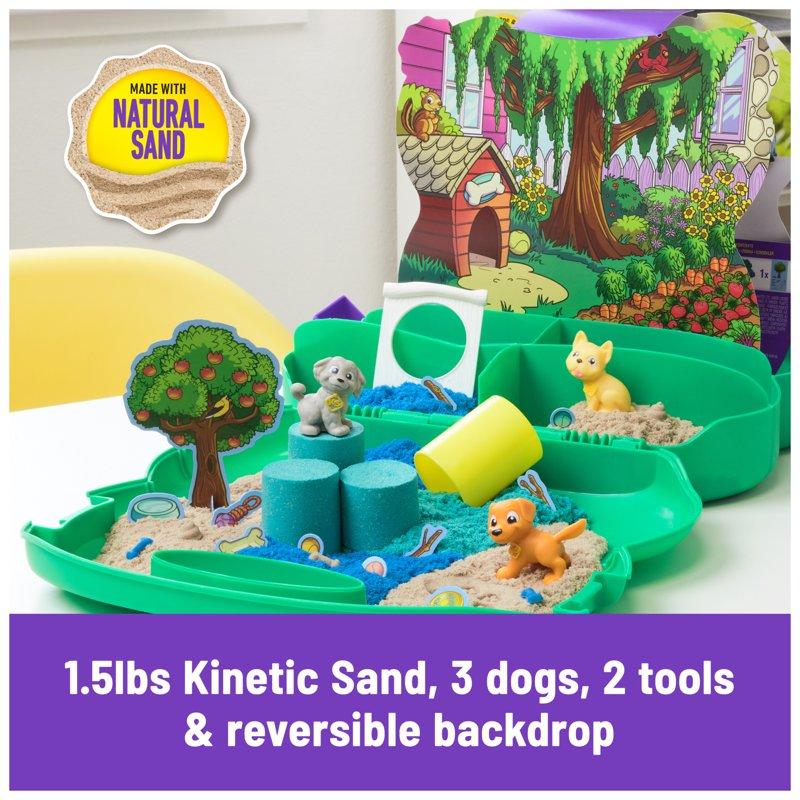Kinetic Sand Diggin’ Dog Park Set With 1.5lbs Play Sand & Tools