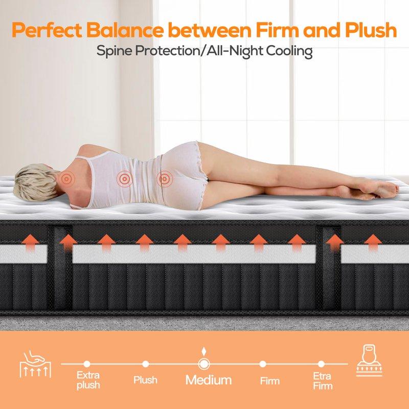 King Mattress Famistar 14 Inch Memory Foam Mattress King Size Innerspring Hybrid King Bed Mattress In A Box Medium Firm With Motion Isolation & Strong Support & Pressure Relief CertiPUR-US