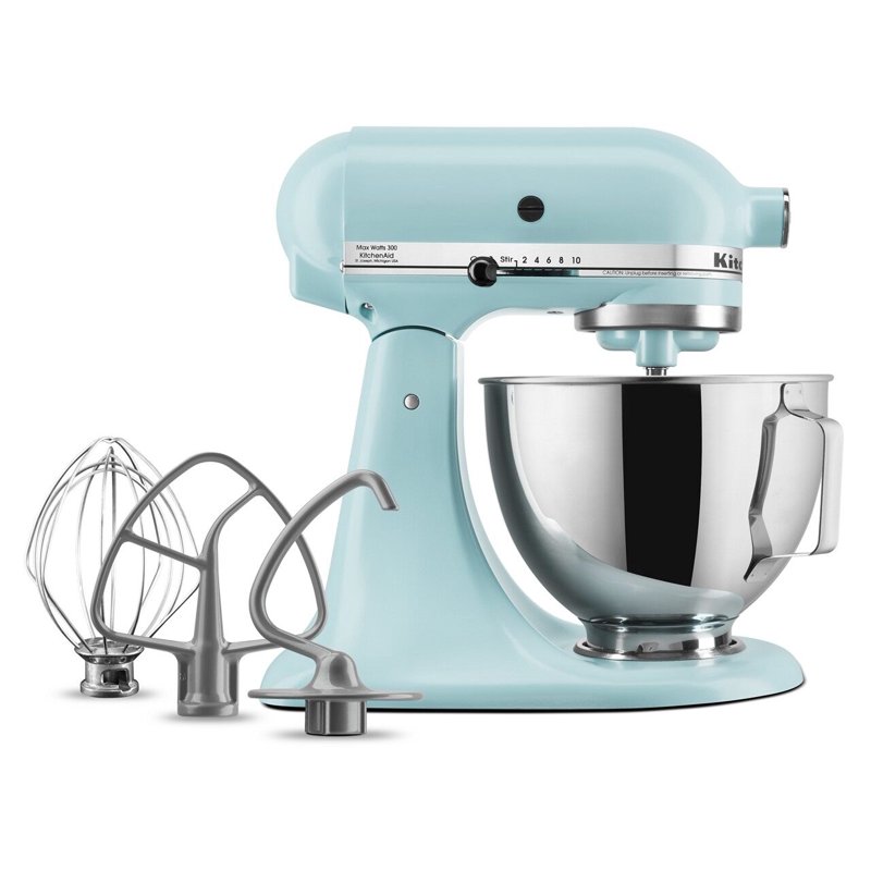 KitchenAid Deluxe Series 4.5 Quart Tilt-Head Stand Mixer With Stainless Bowl Mineral Water Blue KSM97MI