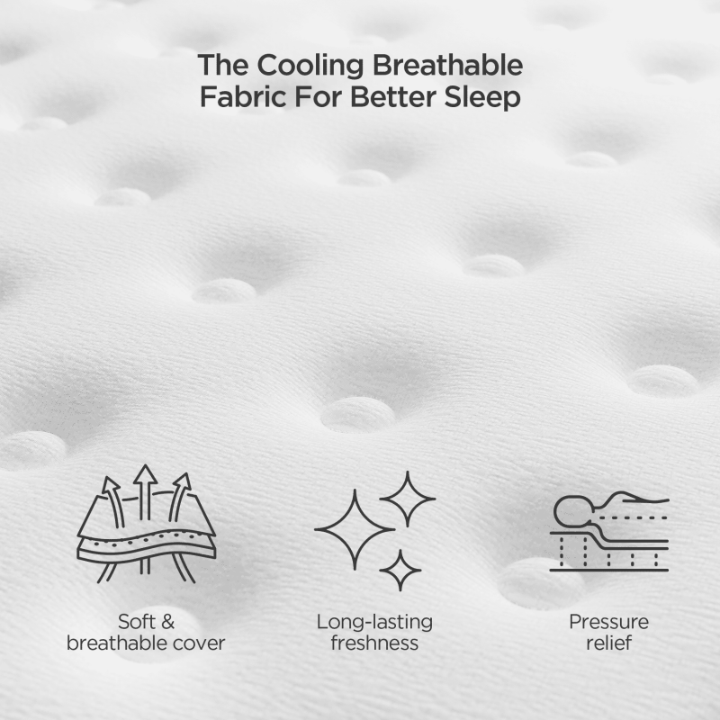 Kizreo Queen Mattress In A Box 12" Cooling Gel Memory Foam Pressure Relief Individually Pocketed Coil Hybrid Mattress Motion Isolation CertiPUR-US