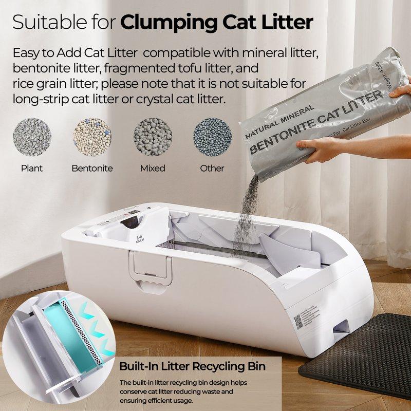 KKLLIM Open Top Automatic Self-Cleaning Cat Litter Box With Smart App Control And Dual Sensors