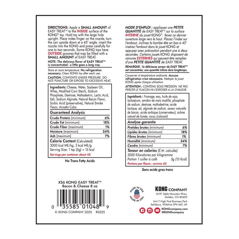 KONG® Stuff'N Easy Treat® Bacon & Cheese Recipe 8 Oz