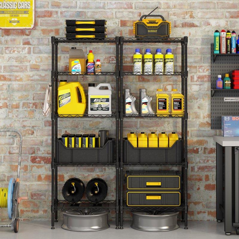 Ktaxon 5 Tier Layer 59"x21"x11.5" Storage Rack Wire Shelving Adjustable Steel Storage Rack Organizer Kitchen Black