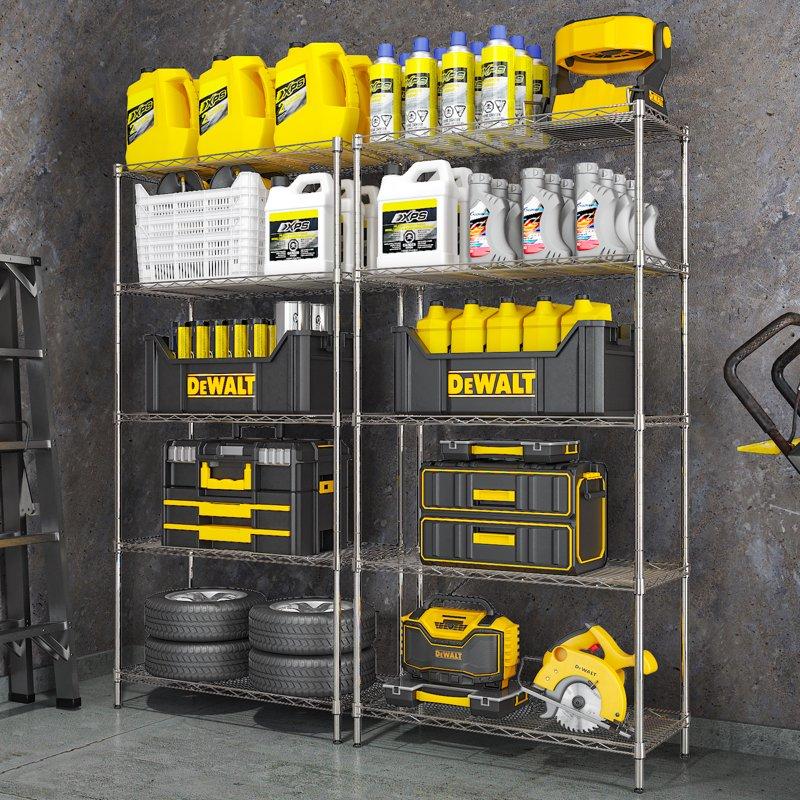 Ktaxon 5-Tier Wire Shelving Unit Steel Storage Rack For Garage Office Kitchen Silver 30" W X 14" D X 60" H