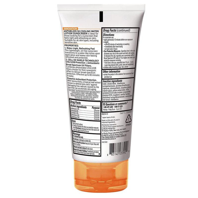La Roche-Posay Anthelios Cooling Water Sunscreen Lotion SPF 60 5.0 Fl Oz