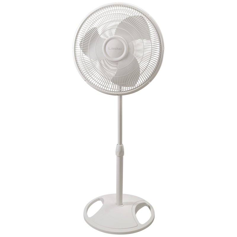 Lasko 16" Oscillating 3-Speed Pedestal Fan White S16200
