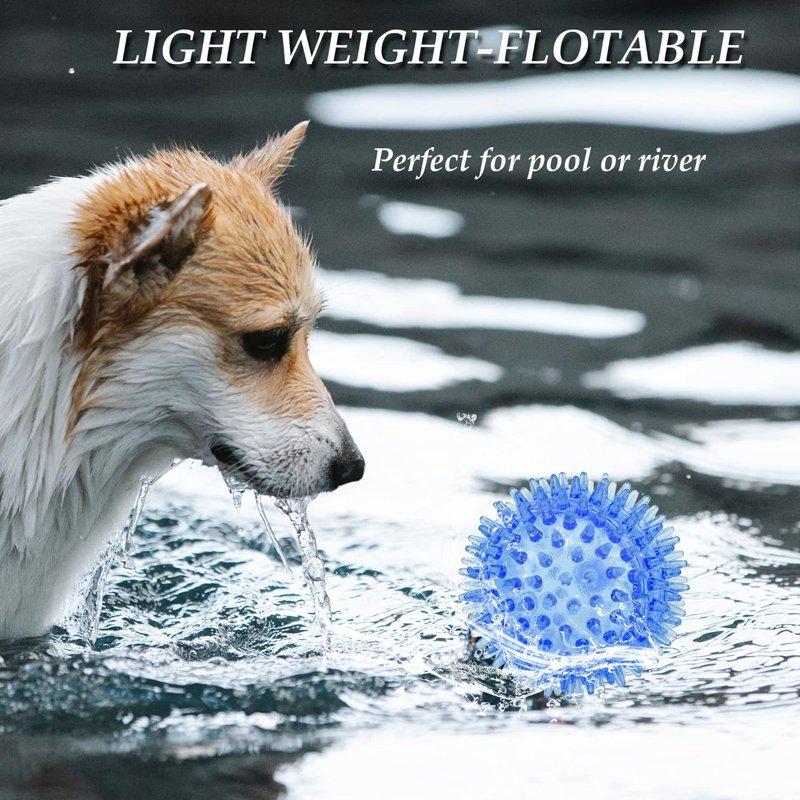LECHONG 6-Piece Squeaky & Chewable Balls For Small Dogs With Built-in Squeaker