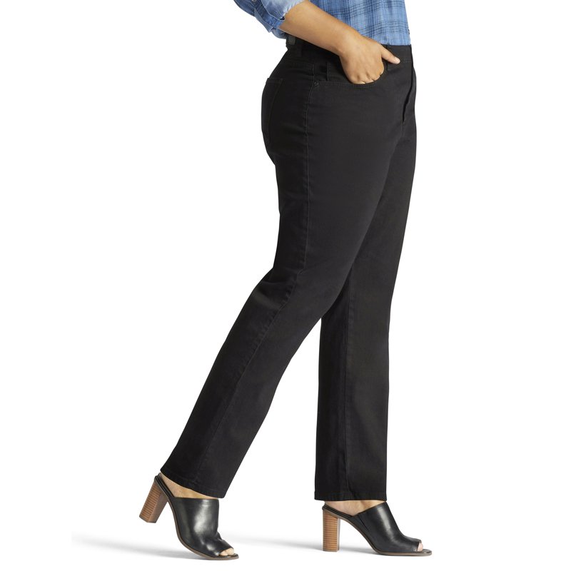 Lee Women's Plus Instantly Slims Relaxed Fit Straight Leg Jean Available In Regular Long Short Inseams