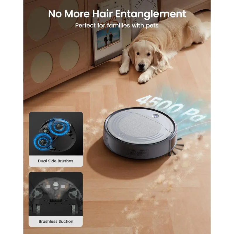 Lefant Robot Vacuum Cleaner With 4500Pa Suction PSD Obstacle Avoidance APP/Remote/Voice Control Ideal For Pet Hair M310