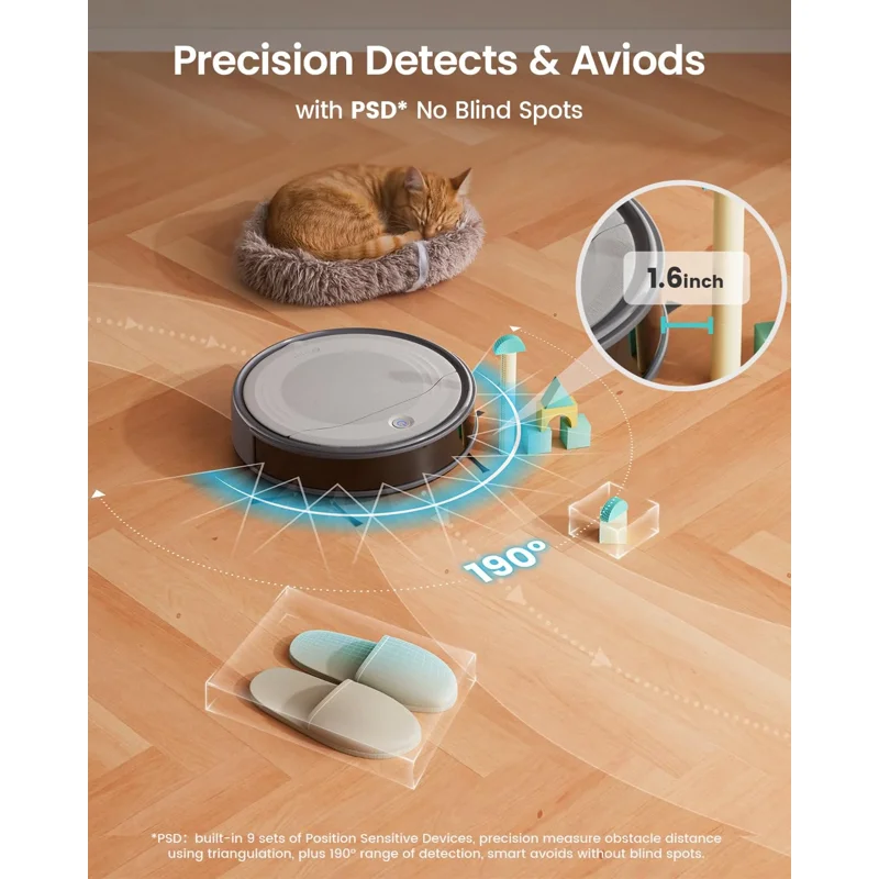 Lefant Robot Vacuum Cleaner With 4500Pa Suction PSD Obstacle Avoidance APP/Remote/Voice Control Ideal For Pet Hair M310