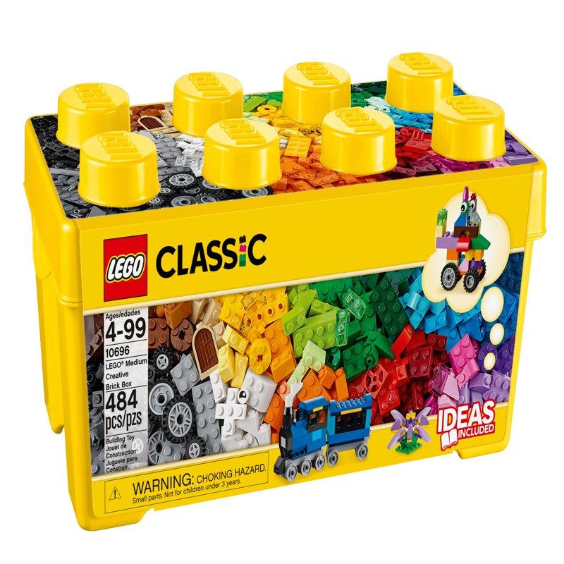 LEGO Classic Medium Creative Brick Box Toy Set With Train Car Tiger Birthday Gift For Kids 4+ 10696