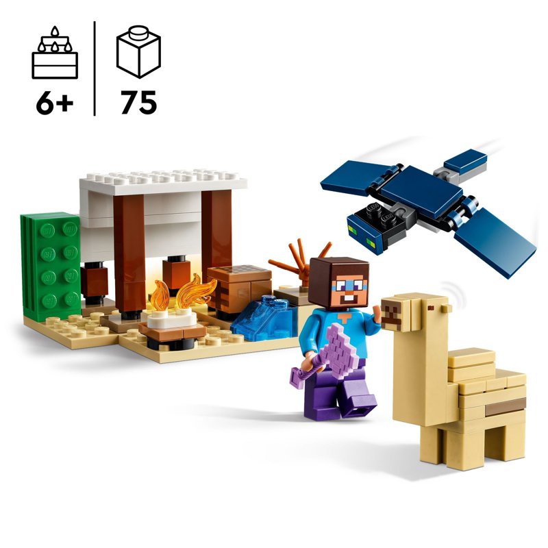 LEGO Minecraft Gift Set - 5 Epic Sets With 15 Characters In 1 Box: Steve’s Desert Expedition The Armory The Nether Lava Battle The Illager Desert Patrol And The Lush Cave Fight - 66805