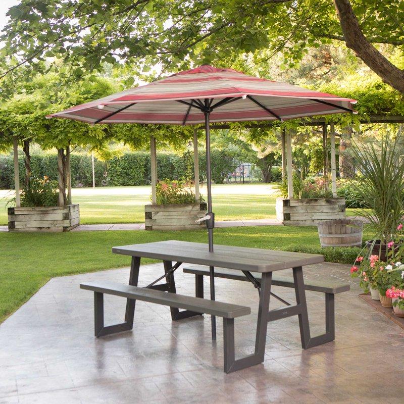 Lifetime 6-Foot W-Frame Polyethylene Folding Picnic Table Brown (60233)