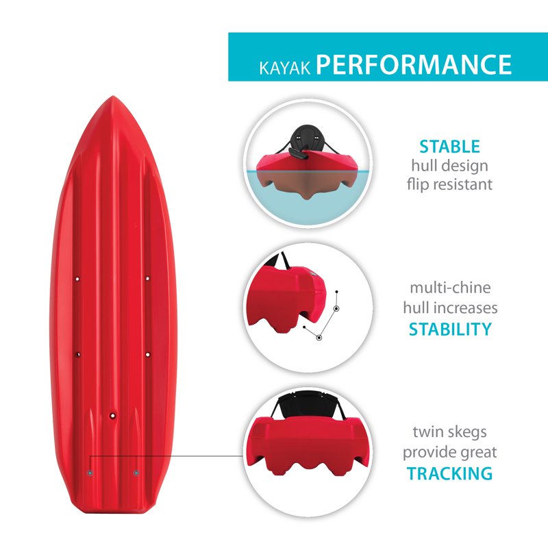 Lifetime Daylite 8 Ft Sit-on-Top Kayak Red (90775)