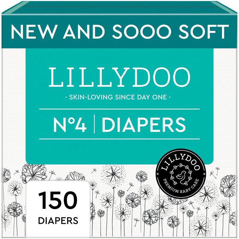 LILLYDOO Baby Diapers Skinfriendly Size 4 (20-31 lbs) 150 Count (Select for More Options)