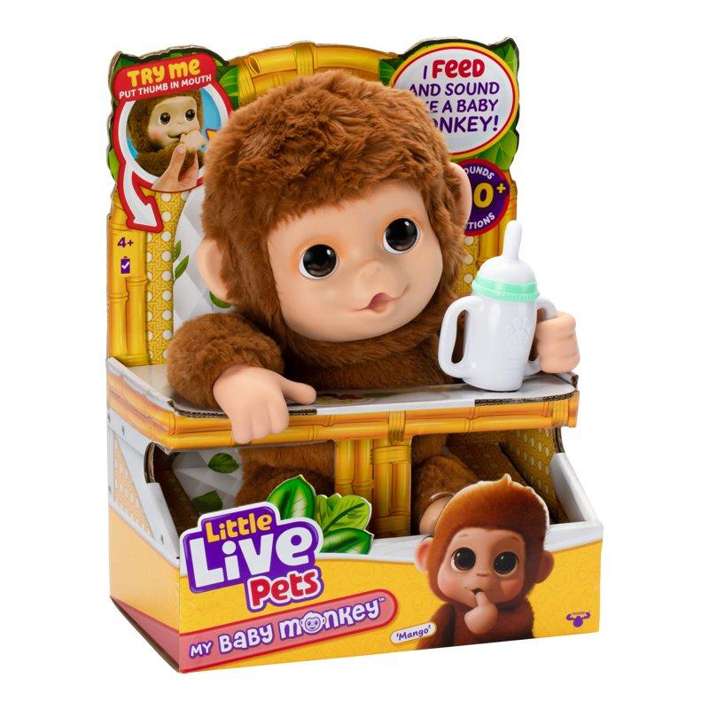Little Live Pets My Baby Monkey Mango 50+ Sounds And Reactions Ages 4+