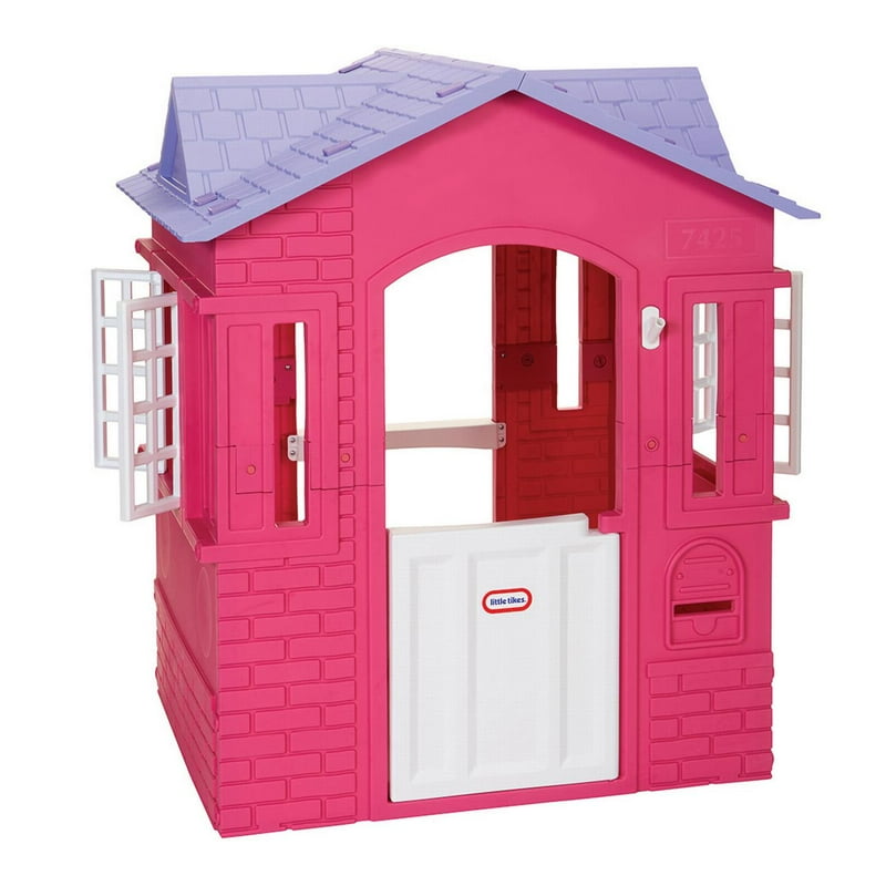Little Tikes Cape Cottage House Pink - Pretend Playhouse With Working Doors Window Shutters And Flag Holder For Kids 2-8 Years Old
