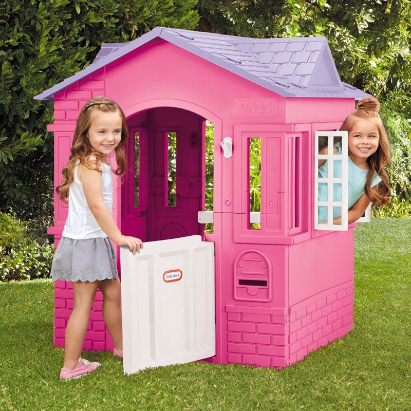 Little Tikes Cape Cottage House Pink - Pretend Playhouse With Working Doors Window Shutters And Flag Holder For Kids 2-8 Years Old