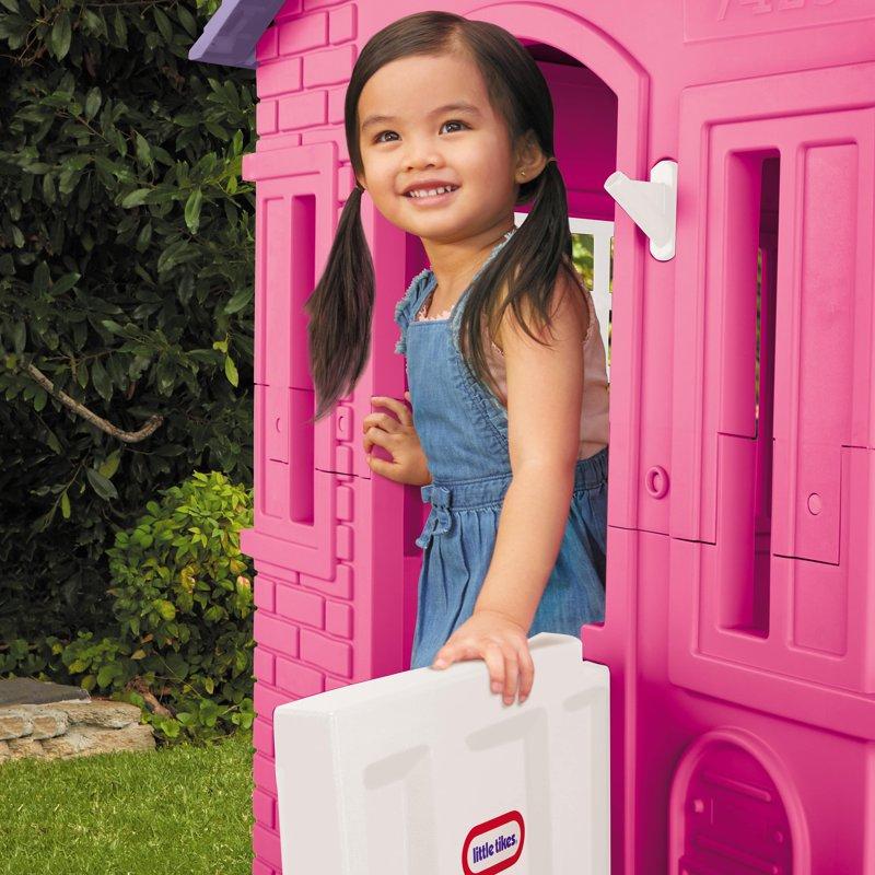 Little Tikes Cape Cottage House Pink - Pretend Playhouse With Working Doors Window Shutters And Flag Holder For Kids 2-8 Years Old